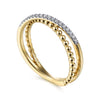 Gabriel & Co. 14K Yellow Gold Bujukan Pave Diamond Criss Cross Ring