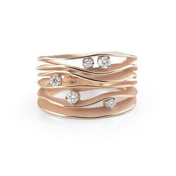 Cammilli 18K Pink Champagne Gold Dune Diamond Ring