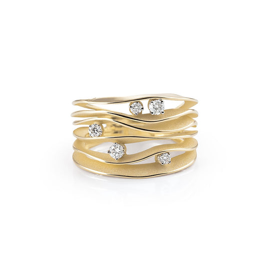 Cammilli 18K Yellow Sunrise Gold Dune Diamond Ring