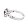 Christopher Designs 14K White Gold Ruby and Diamond Halo Ring
