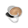 Cammilli 18K White and Natural Beige and Black Lava Gold "Hypnose"  Diamond Ring