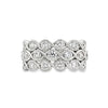 18K White Gold 3-Row Diamond Fashion Ladies Ring with Milgrain Detail