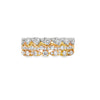 18K Yellow Gold 3-Row Patterned Ladies Diamond Ring