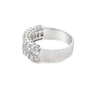 18K White Gold Wide 3-Row Ladies Diamond Band