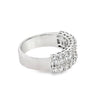 18K White Gold Wide 3-Row Ladies Diamond Band