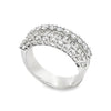 18K White Gold Wide 3-Row Ladies Diamond Band