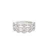 18K White Gold 3-Row Pattern and Milgrain Detail Ladies Band