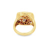 18K Yellow Gold Square Top Shape with Diamond Accents Fashion Ring