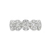 18K White Gold 5 Diamond Clusters Ladies Fashion Ring