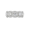18K White Gold  Ladies Fashion Ring with 5 Diamond Clusters
