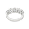 18K White Gold  Ladies Fashion Ring with 5 Diamond Clusters
