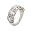 18K White Gold  Ladies Fashion Ring with 5 Diamond Clusters