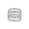 18K White Gold 5-Row Dynamic Diamond Fashion Ring