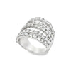 18K White Gold 5-Row Dynamic Diamond Fashion Ring
