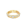 18K Yellow Gold Alternating Pear and Round Diamond Ladies Diamond Band