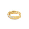 18K Yellow Gold Alternating Pear and Round Diamond Ladies Diamond Band