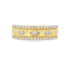 18K Yellow Gold Ladies Diamond Ring with 5 Center Burnished Marquis Diamonds