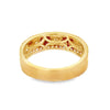 18K Yellow Gold Ladies Diamond Ring with 5 Center Burnished Marquis Diamonds