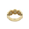 Christopher Designs 18K Yellow Gold 5 Bezel-Set Cushion Crisscut Diamond Fashion Ring