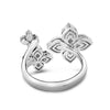 Roberto Coin 18K White Gold Love in Verona Pave Diamond Triple Flower Ring