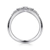 Gabriel & Co. 14K White Gold Bursting Diamond Chevron Ring