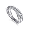 Gabriel & Co. 14K White Gold Diamond Criss-Cross Ring