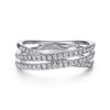 Gabriel & Co. 14K White Gold Diamond Criss-Cross Ring