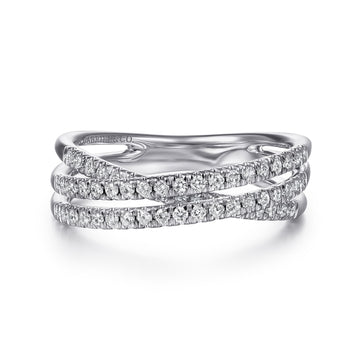 Gabriel & Co. 14K White Gold Diamond Criss-Cross Ring