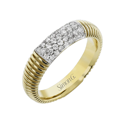 Simon G. 18K Two-Tone Pave Diamond & Coil Ring