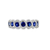 18K White Gold Sapphire and Diamond Band
