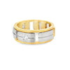 14K White & Yellow Gold Diamond Mens Wedding Band