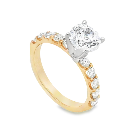 Roman Jewelers Signature 14K Yellow Gold Diamond Engagement Ring Setting