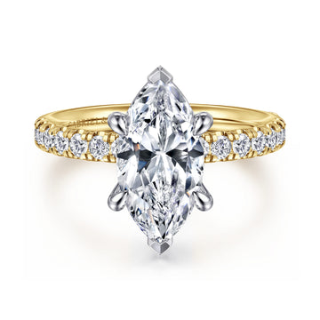 Gabriel & Co. "Winslow" 14K Two-Tone Marquise Diamond Engagement Ring Setting