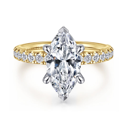 Gabriel & Co. "Winslow" 14K Two-Tone Marquise Diamond Engagement Ring Setting