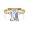 Gabriel & Co. "Adela" 14K Two-Tone Emerald Diamond Engagement Ring Setting