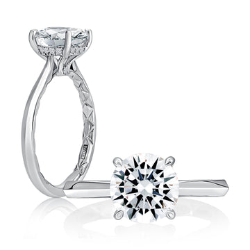 A. Jaffe Platinum 3ct Center Diamond Engagement Ring Setting