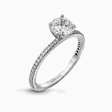 Simon G. 18K Pave Round Diamond Engagement Ring Mounting