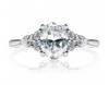 14K White Gold Diamond Engagement Ring Setting with 0.80 ct. Cushion Natural Diamond