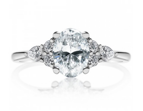 14K White Gold Diamond Engagement Ring Setting with 0.71 ct. Princess Lab-grown Diamond
