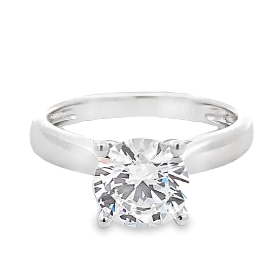 14K White Gold Surprise Diamond Engagement Ring Setting with 0.60 ct. Round Natural Diamond