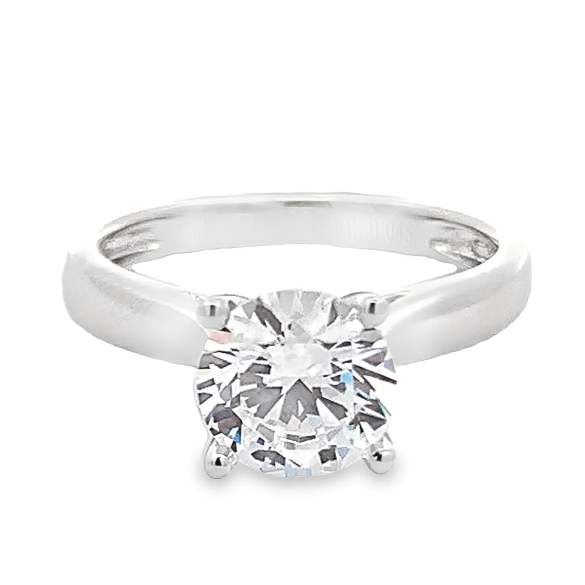 14K White Gold Surprise Diamond Engagement Ring Setting with 0.60 ct. Round Natural Diamond