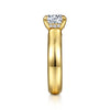 Gabriel & Co. 14K Yellow Gold Wide Band & Diamond Gallery Rail Engagement Ring Setting