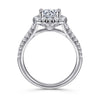 Gabriel & Co.14K White Gold Diamond Cushion Halo Engagement Ring Setting