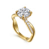 Gabriel & Co. 14K Yellow Gold Diamond Twisted Shank Engagement Ring Setting