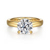 Gabriel & Co. 14K Yellow Gold Wide Band and Diamond Engagement Ring Setting