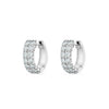 Memoire 14K White Gold Petite Double Row Diamond Huggies