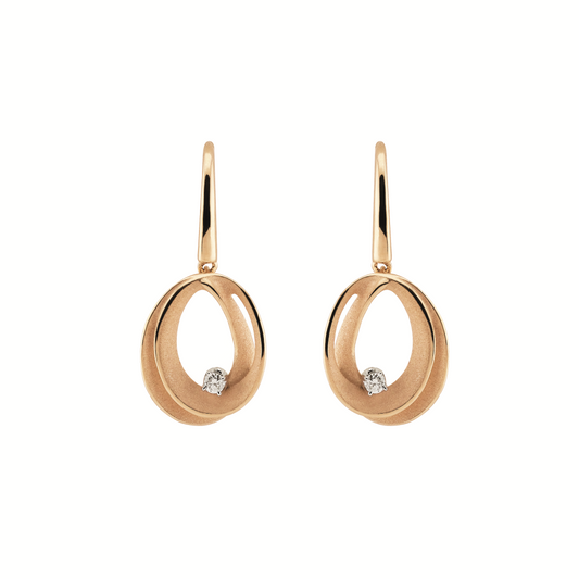 Cammilli 18K "Dune" Orange Apricot Gold Diamond Earrings
