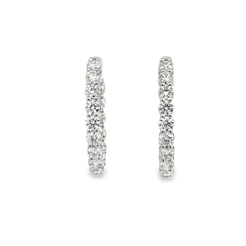 18K White Gold 4.91 Carat Diamond Hoops 30x25mm