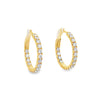 18K Yellow Gold Diamond Hoops 15mm