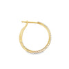 18K Yellow Gold Diamond Hoops 0.75"